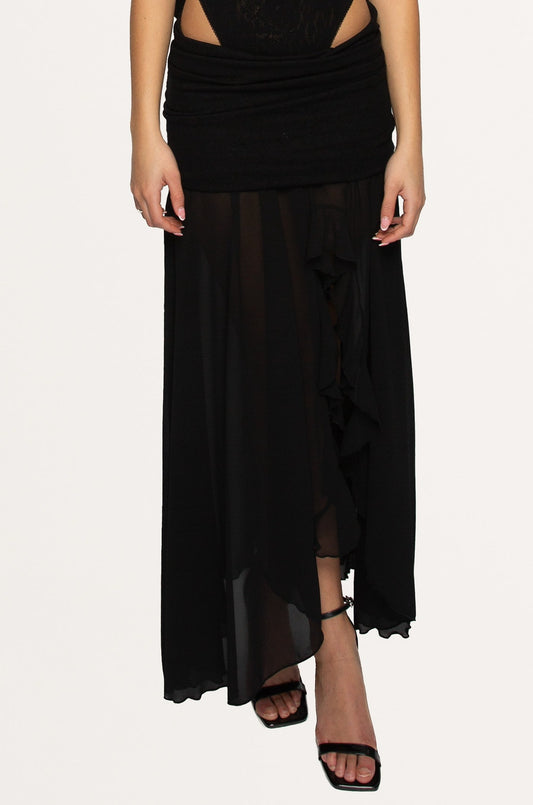 Black Lace Maxi Skirt