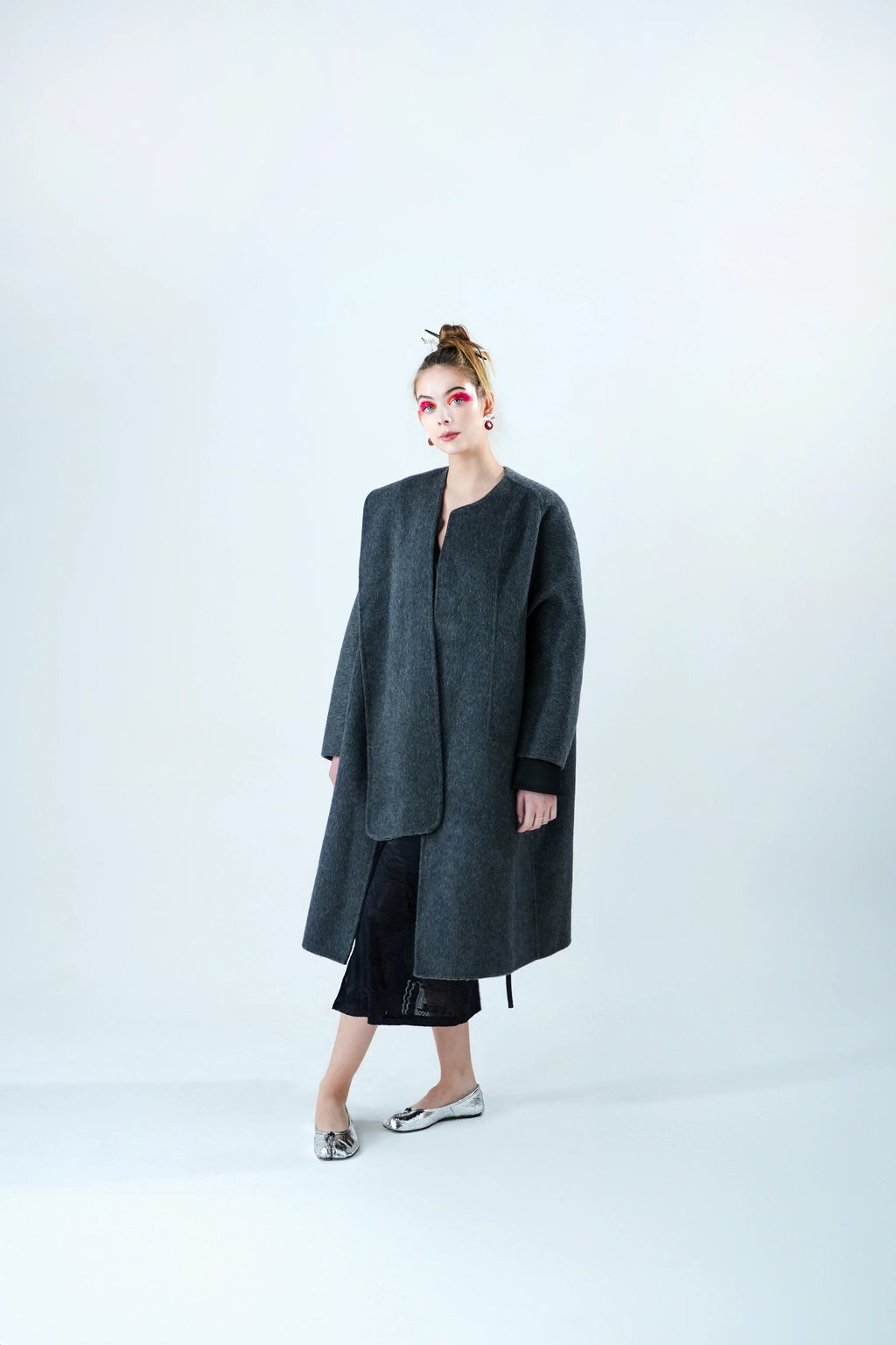 The Emperor and The Assassin - Wool Blend Coat With Scarf