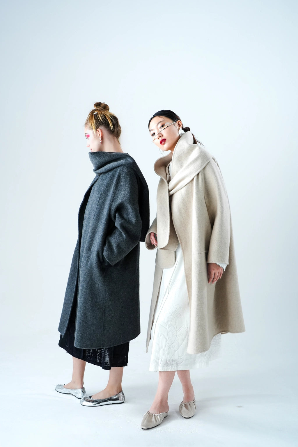 The Emperor and The Assassin - Wool Blend Coat With Scarf