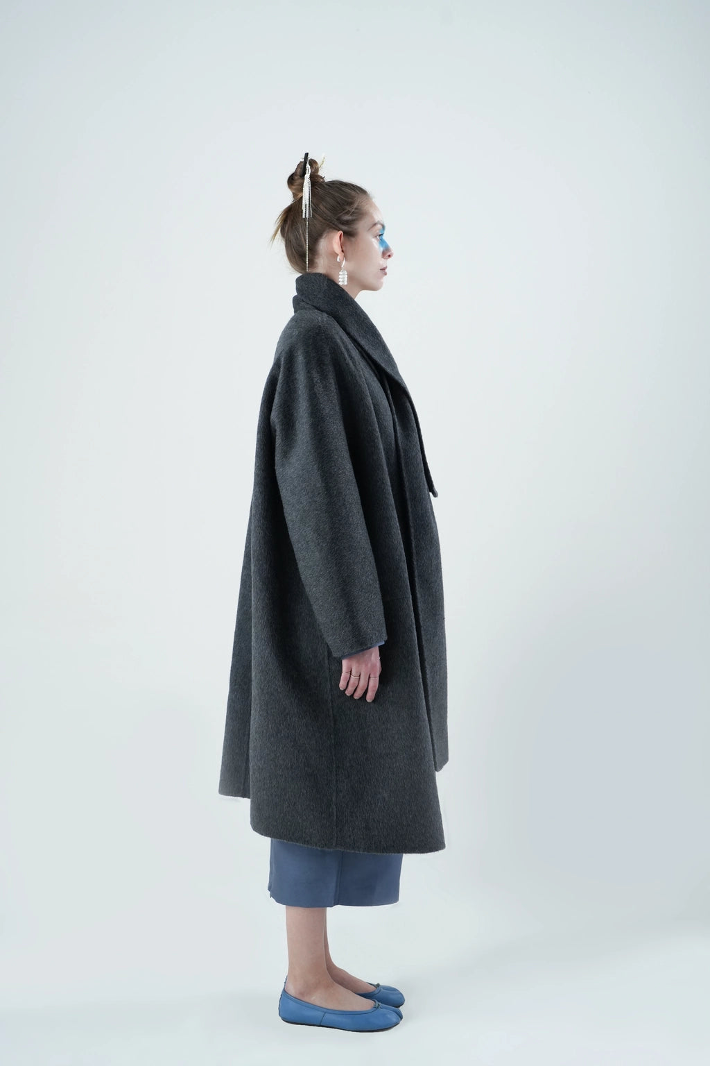 The Emperor and The Assassin - Wool Blend Coat With Scarf