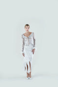 Load image into Gallery viewer, Dream To The Moon - Hand Painted Tulle Long Sleeve Feather Top
