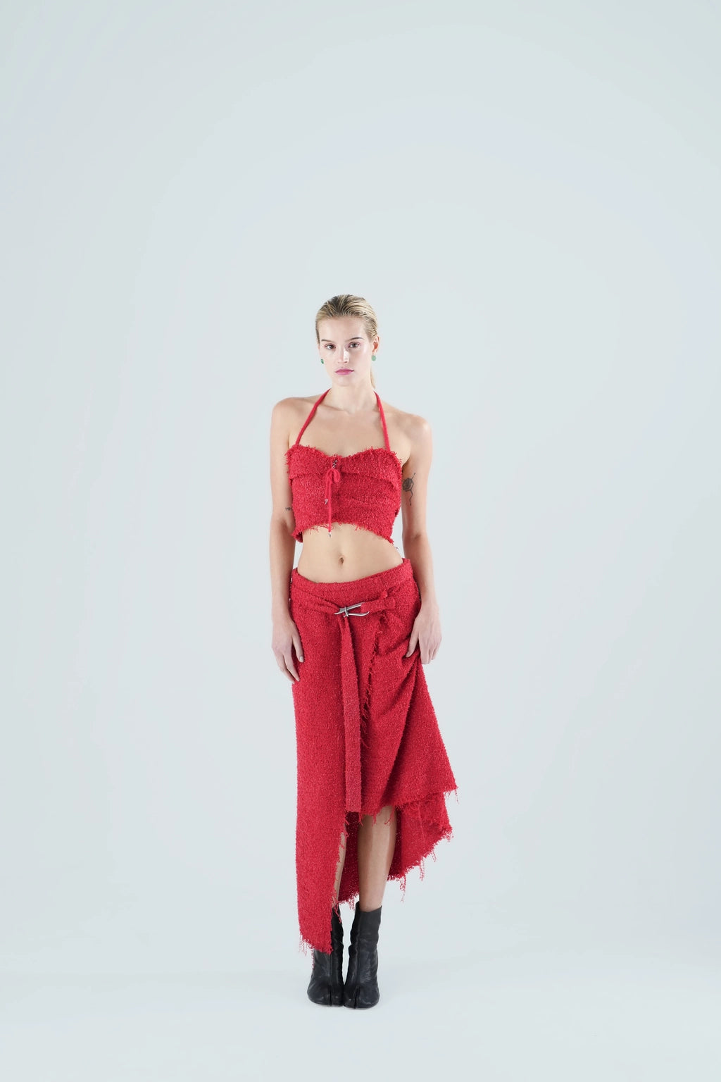 A Series of Mulan's Secret Eternal Flame Ensemble - Red Woven Three Piece Set