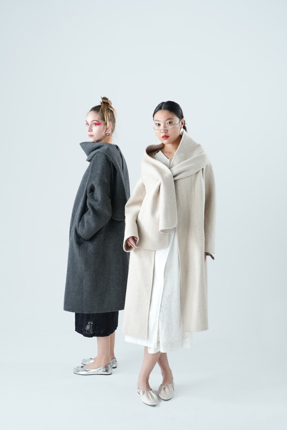 The Emperor and The Assassin - Wool Blend Coat With Scarf