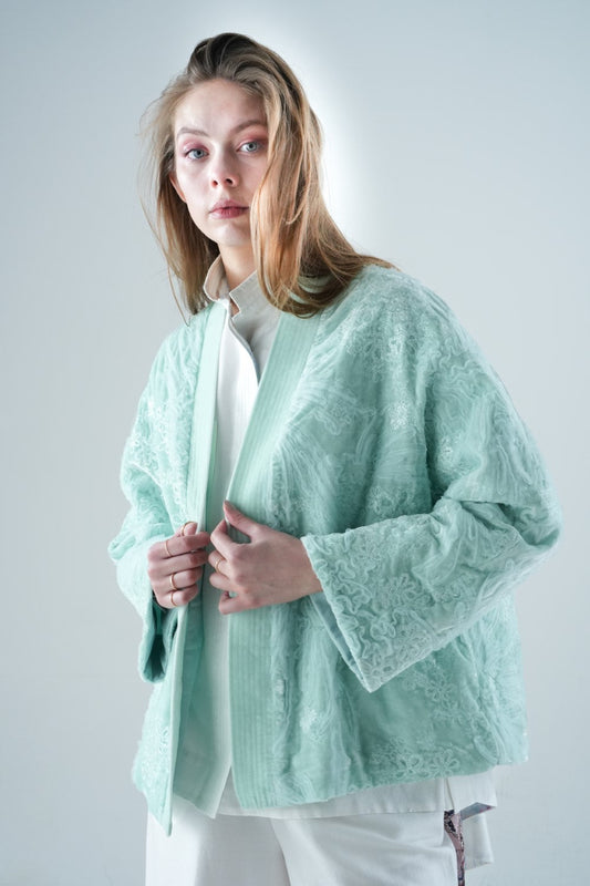 Big Fish & Begonia - Floral Embroidered Coat